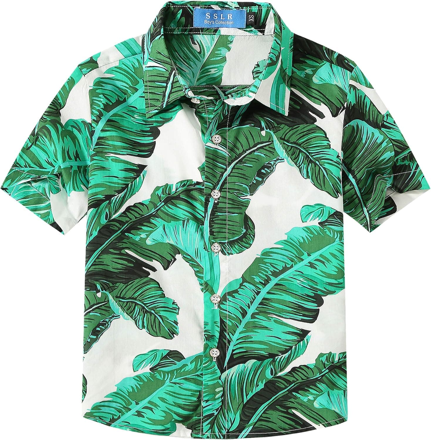 SSLR Big Boys Hawaiian Shirt Cotton Casual Short Sleeve Button Up Shirts