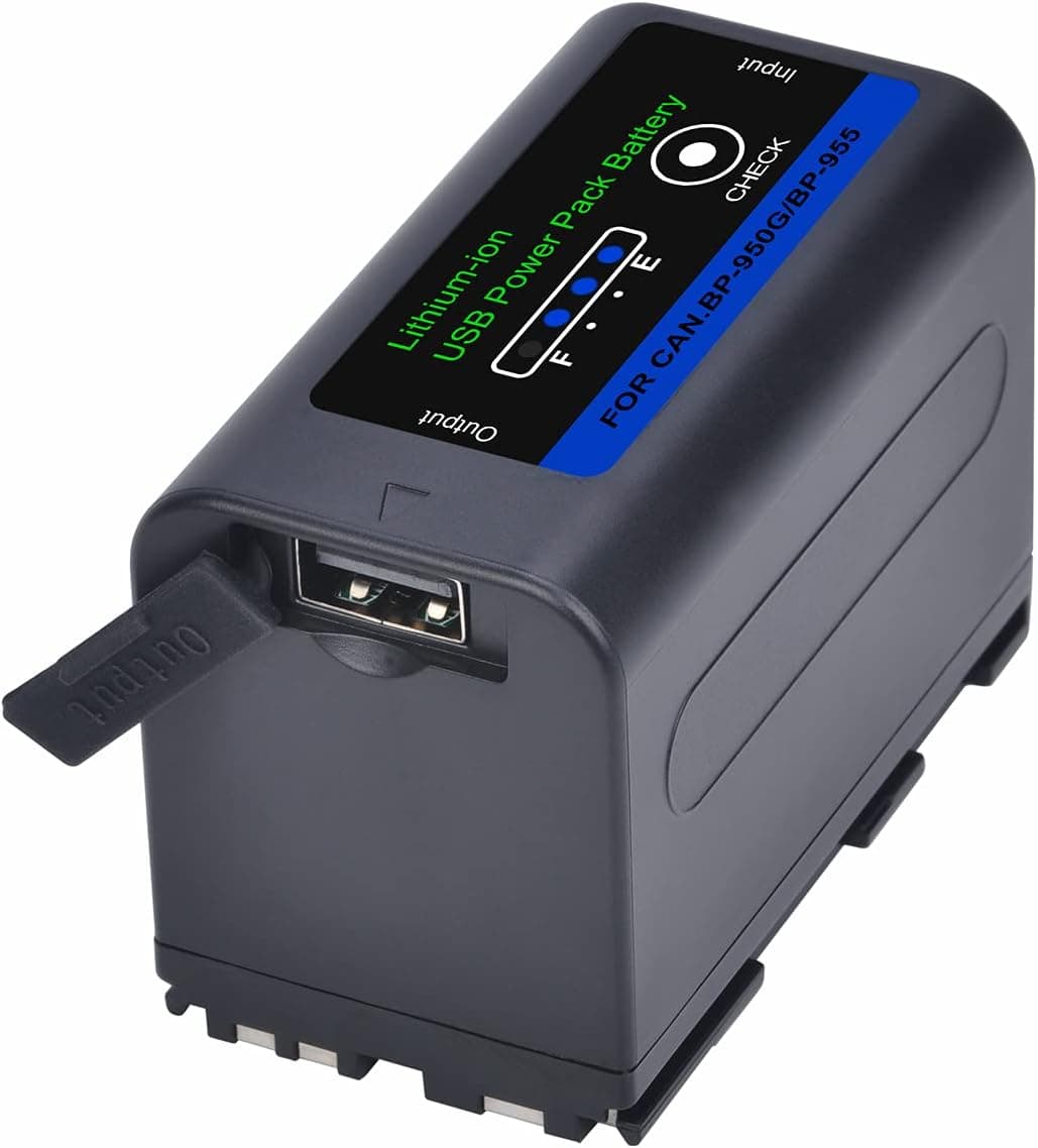 Tectra BP-950G BP-955 Battery with USB Port for Canon BP-970 BP-970G BP-975 BP-945 BP-950 BP-955 and EOS C100 C300 C500 GL2 XF100 XF105 XF200 XF300 XH-A1S XH-G1S XL-H1A XL-H1S XL2