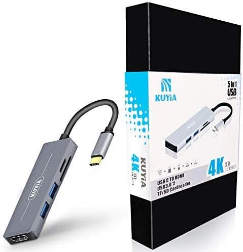 USB C Hub,5-in-1 Type C Adapter 4K USB C to HDMI,USB C Multiport Adapter, USB C to USB 3.0, SD/Mircro SD Card Reader Slots, Compatible Chromebook, BEEL XPS, Samsung Galaxy S8/S8+/S9/S9+/Note 8