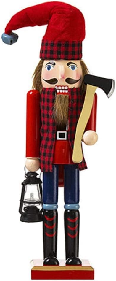 Darice Lumberjack Wooden Christmas Nutcracker 15 Inch