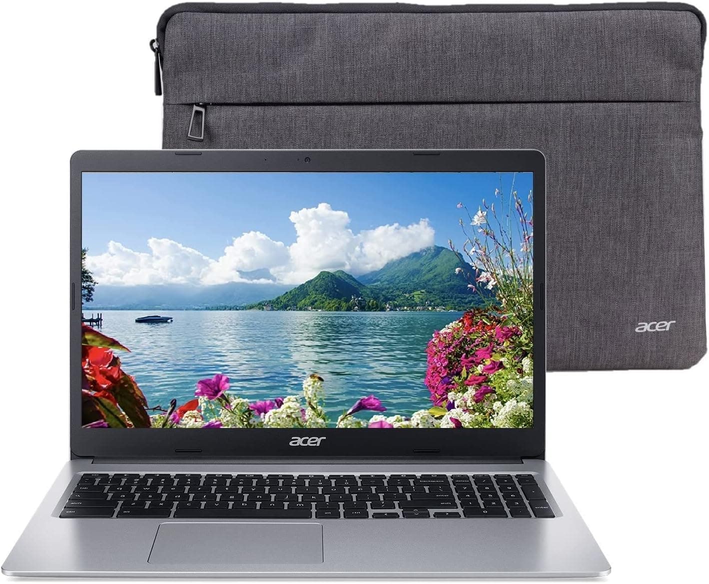 Acer 2022 Chromebook Laptop 15.6” HD Display Intel Celeron N4000 Processor(Up to 2.6GHz) 4GB RAM 32GB eMMC + 64GB Card, Protective Sleeve, HD Webcam, WiFi, 12+ Hours Battery, Chrome OS | TGCD Bundle