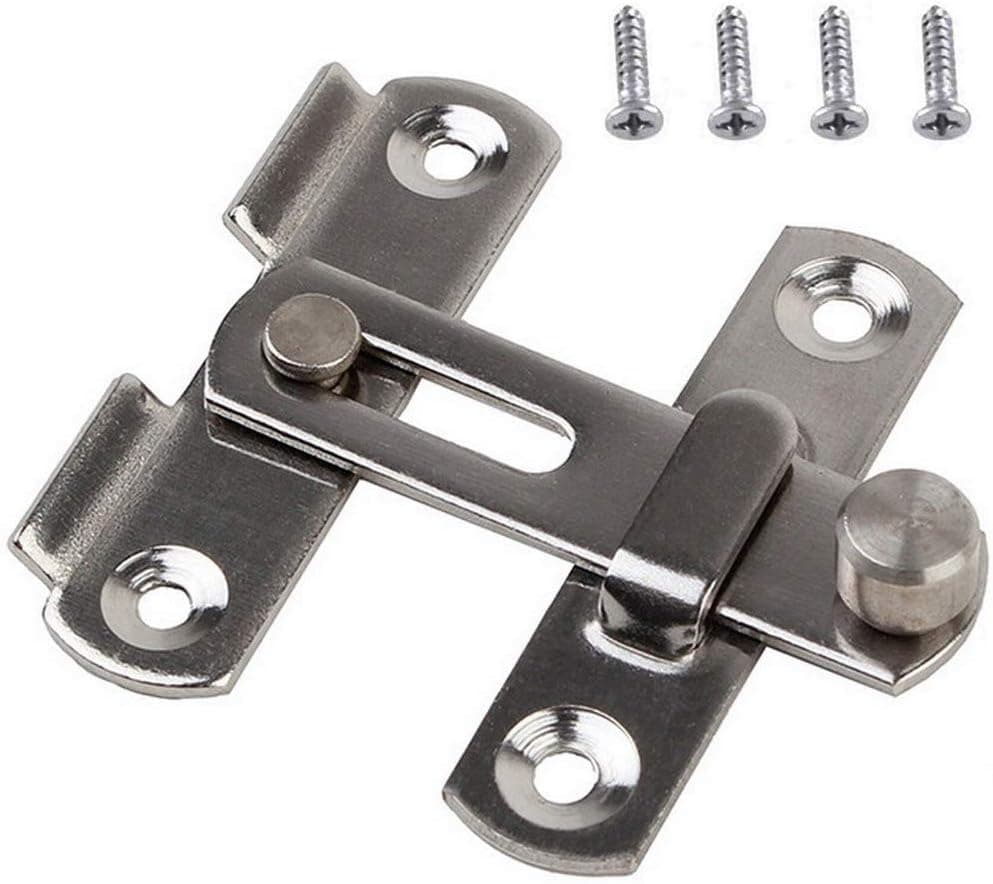 Flip Latch Gate Latches, SEN Sliding Safety Door Lock for Pet Gate,Cabinet Furniture, Window, Brushed Finish Silver