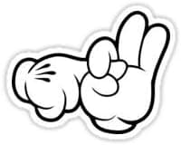 3 pieces F#ck Off Cartoon Hands Hard Hat Sticker Decal, 2 inches - Helmet Label Rude Funny Hardhat Stickers