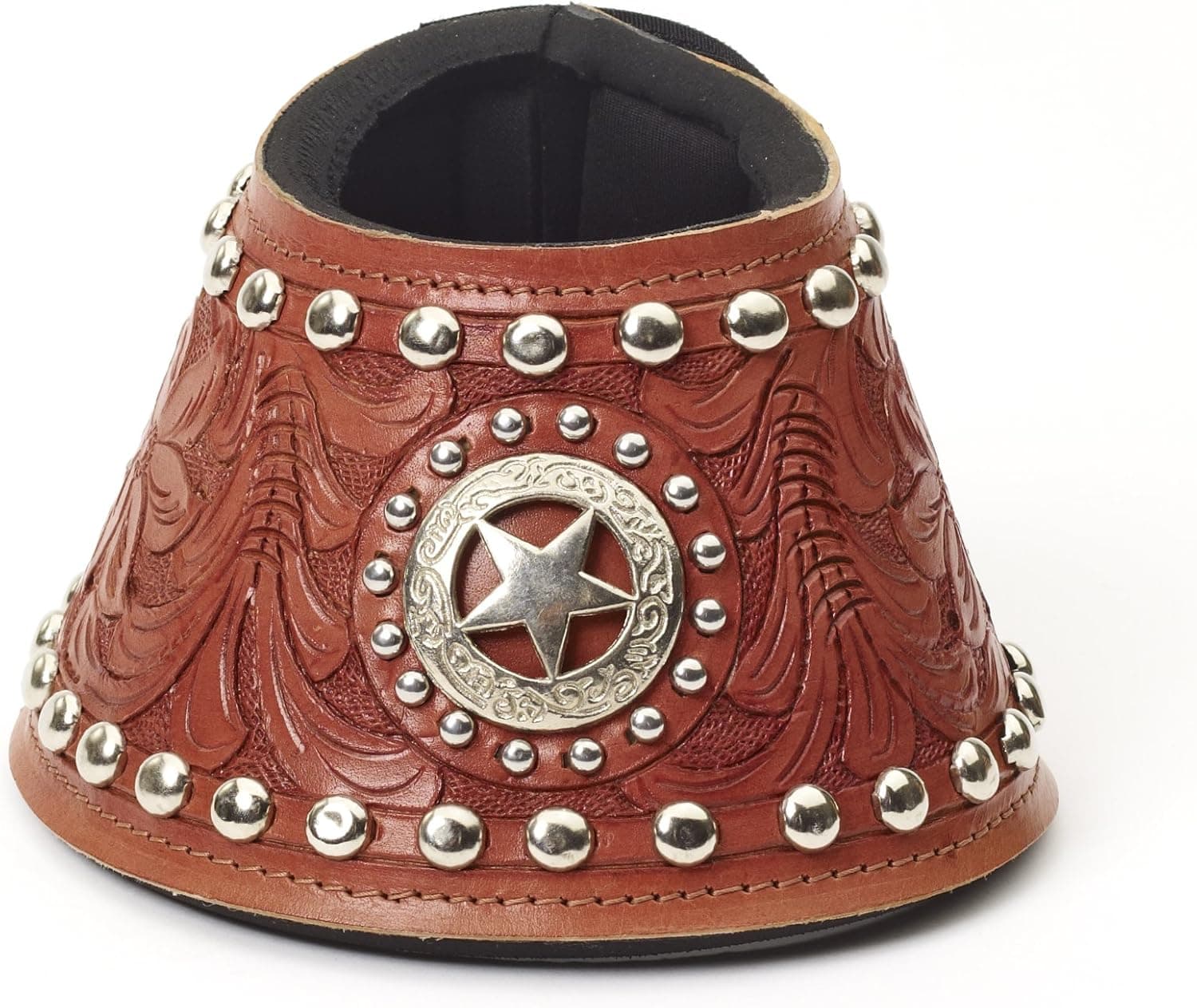 Mesquite Canyon Leather Tooled Concho No Turn Bell Boot