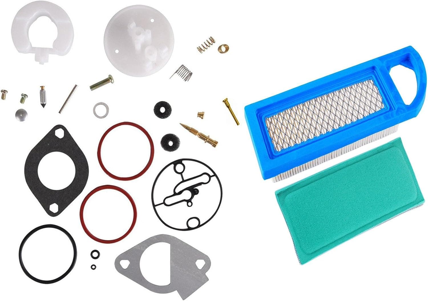 HIFROM New Replacement 697014 Air Filter 697015 Pre Filter with 796184 698787 Carburetor Overhaul Kit Replacement for Engines
