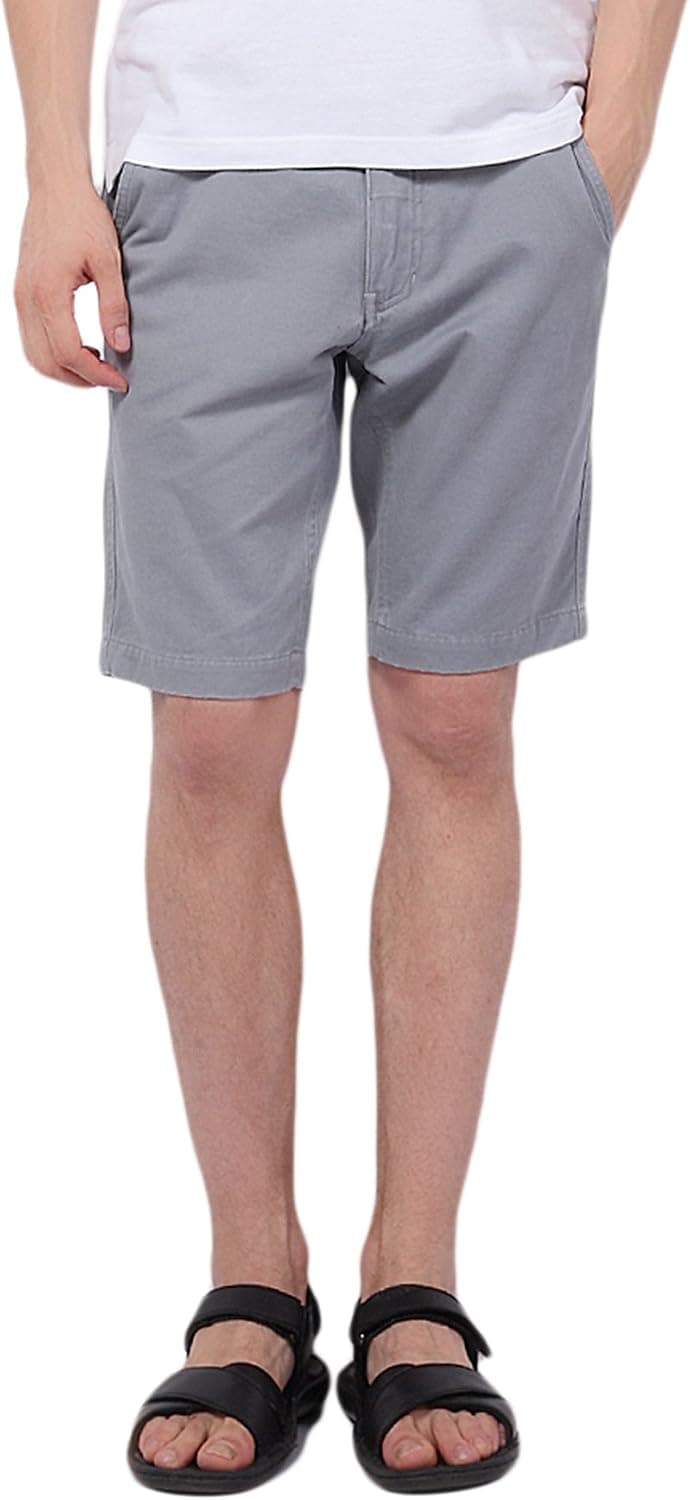 Pau1Hami1ton Men's Chino Shorts 10" Inseam Slim-Fit Flat-Front Twill Work Short PH-01