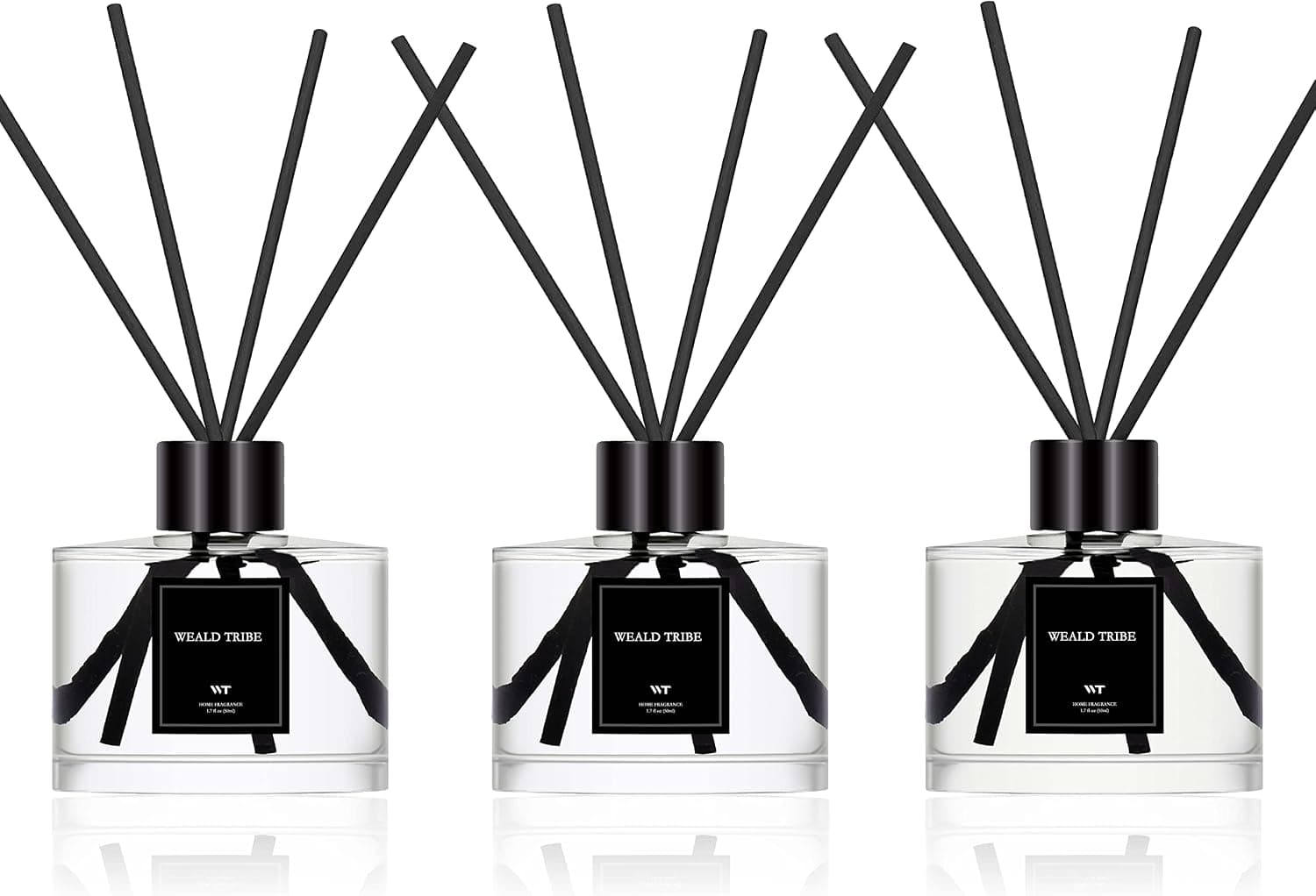 Reed Diffuser Set Of 3 For Bathroom Air Fresheners, Oil Diffuser Sticks | Gardenia Jasmine Lavender Scent(1.7 fl oz Each Pack) Home Fragrance With 24 Sticks Defusers | House Bedroom Office Shelf Decor