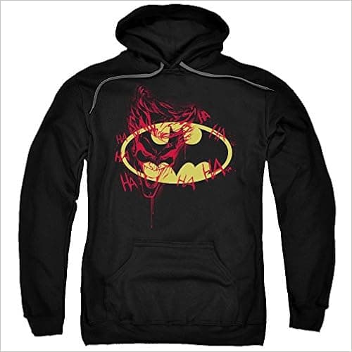 Batman DC Comics Joker Graffitis The Bat Logo Adult Pull-Over Hoodie Black