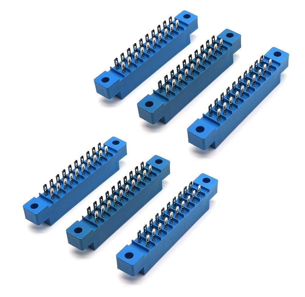 Xiaoyztan 6 Pcs 20 Pin 3.96mm Pitch PCB Card Edge Soldering Connectors 805 Series Wire Terminals, Blue