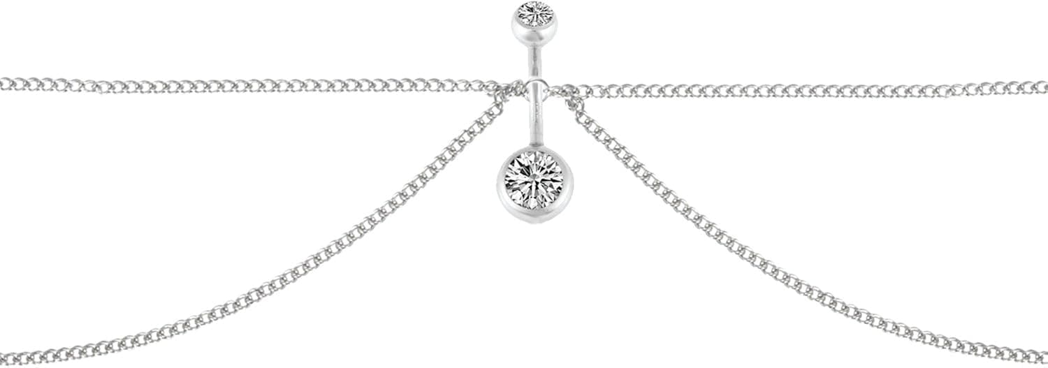 BodyJ4You Belly Button Ring 14G Chain Adjustable Waist Navel Banana Bar Summer Bikini Body Jewelry