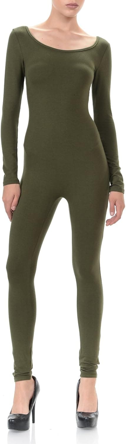 7Wins JJJ Women Catsuit Cotton Long Sleeve Yoga Bodysuit Jumpsuit/Made in USA