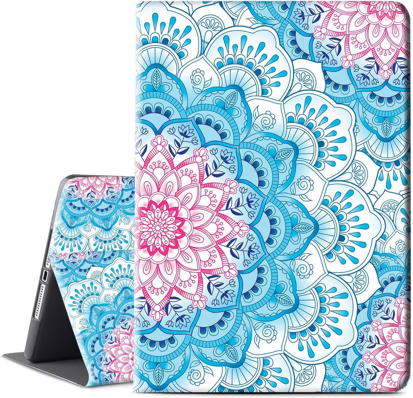 INSSISAIN Case for iPad Air 2/iPad Air, Soft TPU Back, PU Leather Protective Smart Cover with Auto Sleep/Wake for Apple iPad 9.7" 2018/2017(iPad 5&6), Blupink Marble