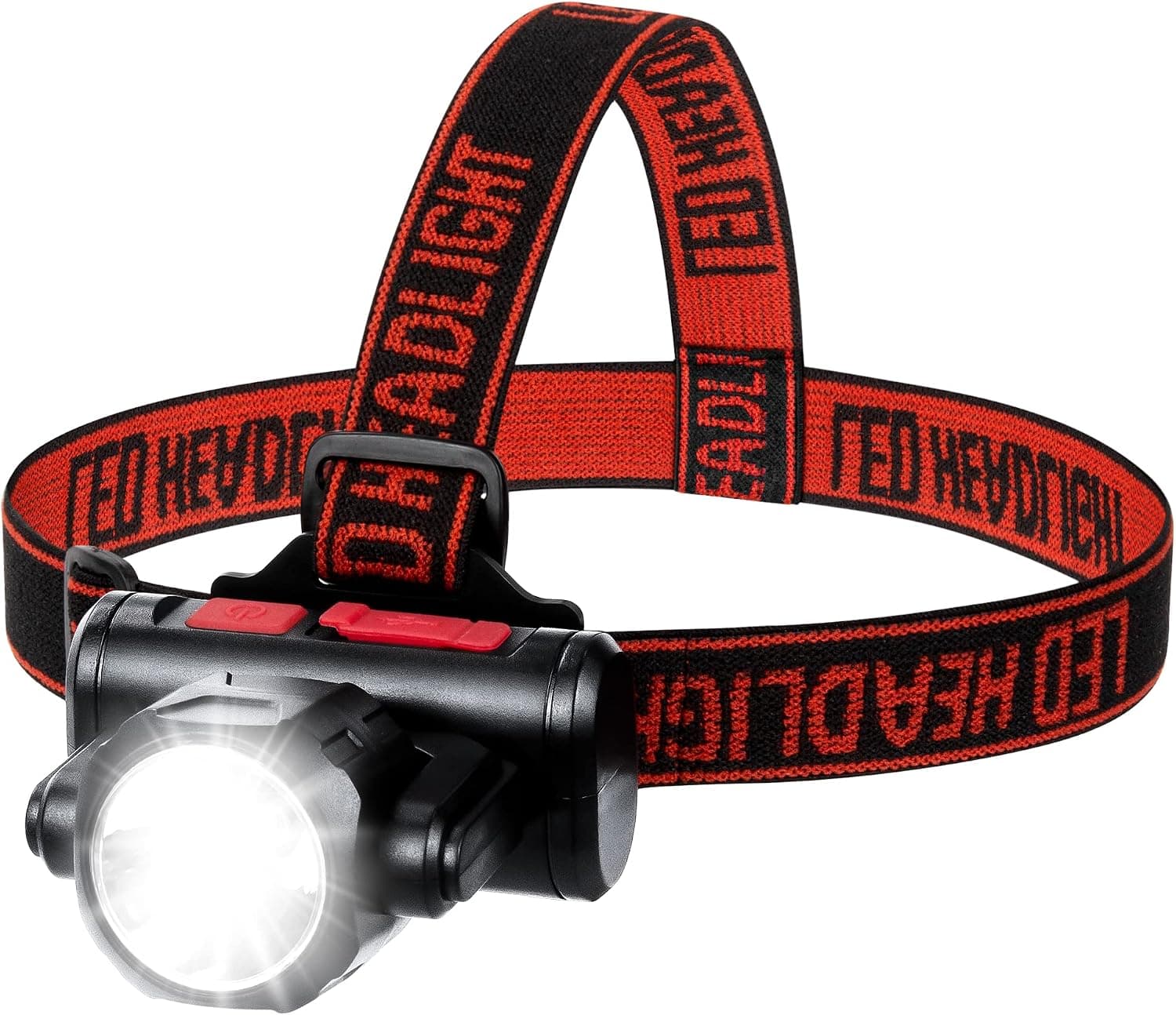 Jexree LED Rechargeable Headlamp with Floodlight and Spotlight, Waterproof Super Bright Head Flashlight Hard Hat Head Lamp, Up-Close Work Headlight for Running, Camping, Hiking