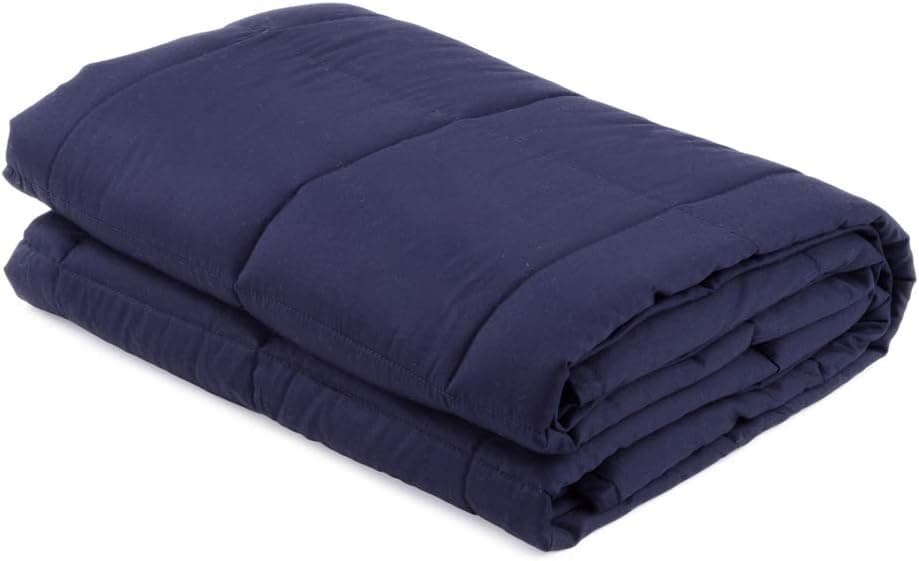 Class Cotton Weighted Blanket for Adult and Kids (36"x48" | 5 lbs, Navy Blue 2)