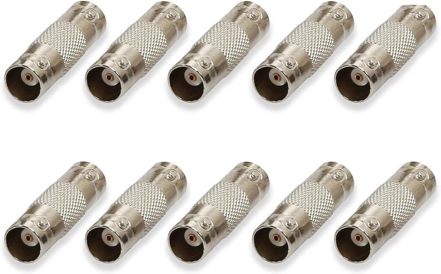 wsdcam 10 Pack BNC Connectors - BNC Female to Female Coupler Jack Straight Convert Connector BNC Adapter for CCTV Security Camera