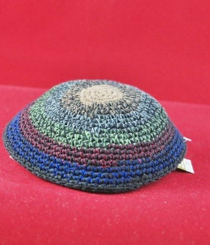 Top-Judaica Kippahs Kippah Knitted Black Cap 19 cm