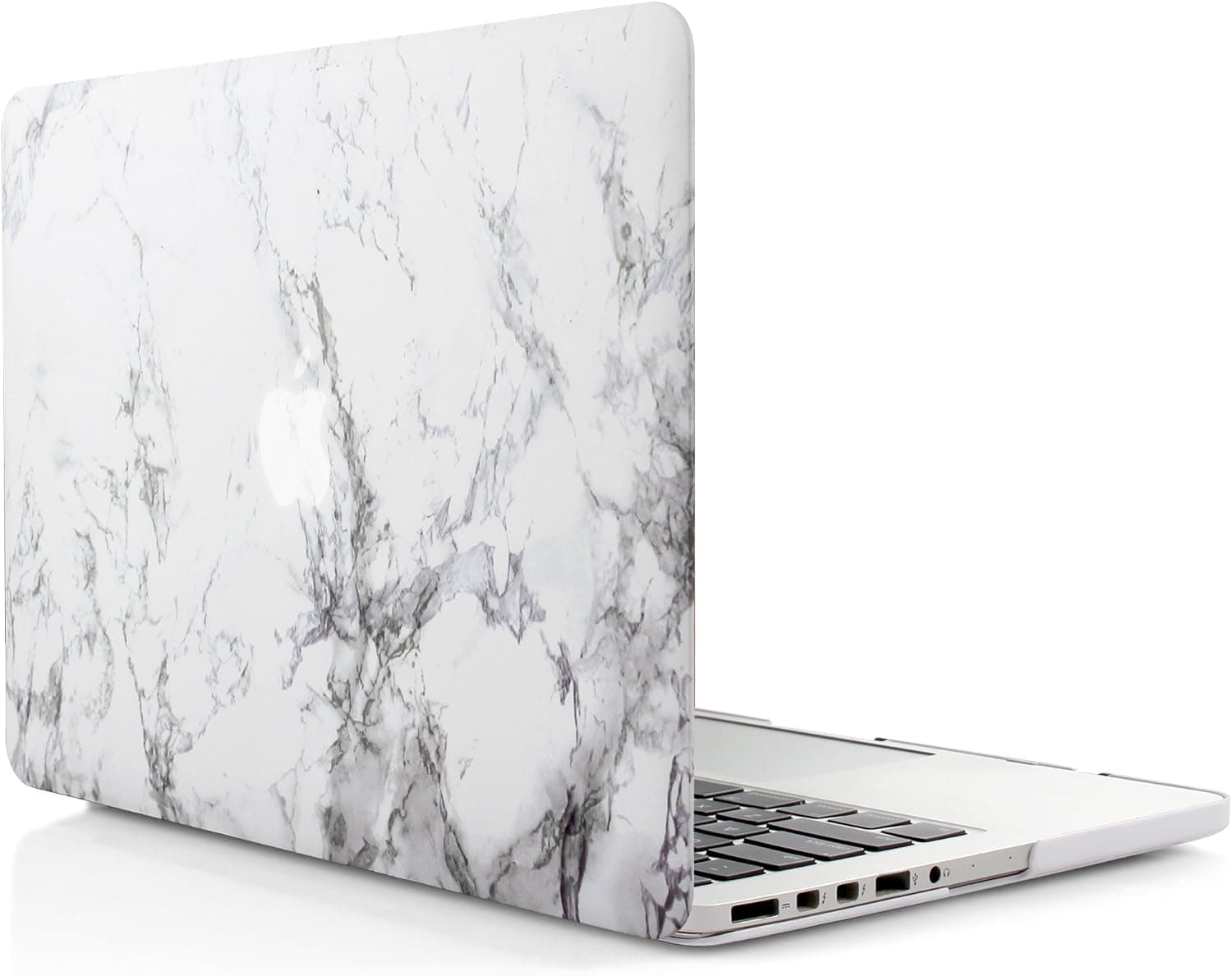 iDOO Soft Touch Hard Shell case ONLY for MacBook Pro 13 inch with Retina Display NO CD Drive (A1425/A1502) - White Marble