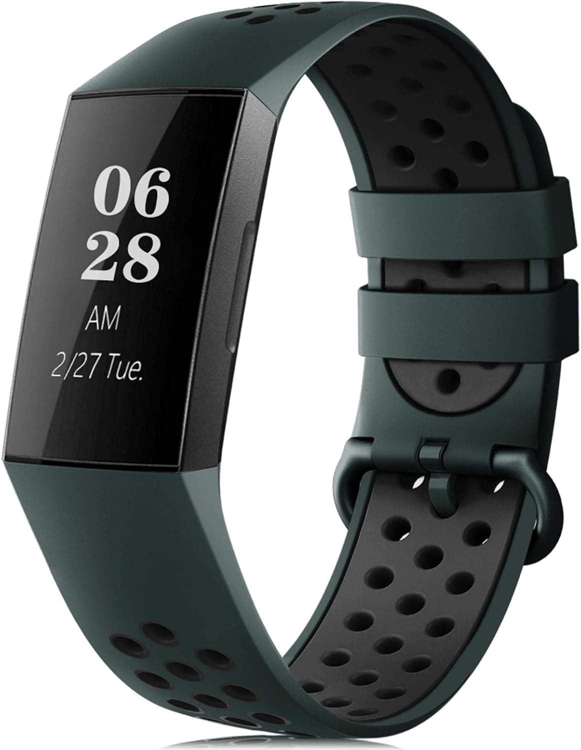Find-MyWay Compatible with Fitbit Charge 4/Charge 3/Charge 3 SE Sport Bands for Women Men,Charge 4 Charge 3 Soft Fashionable Stylish Silicone Replacement Wristband with Air Holes