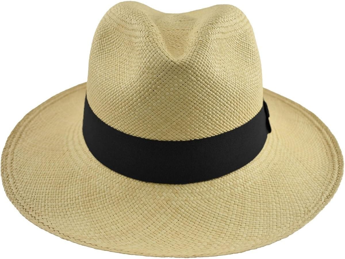 Genuine Panama Hat - Customizable Band Color - Classic Summer Fedora - Toquilla Straw - Handwoven in Ecuador by Ecua-Andino
