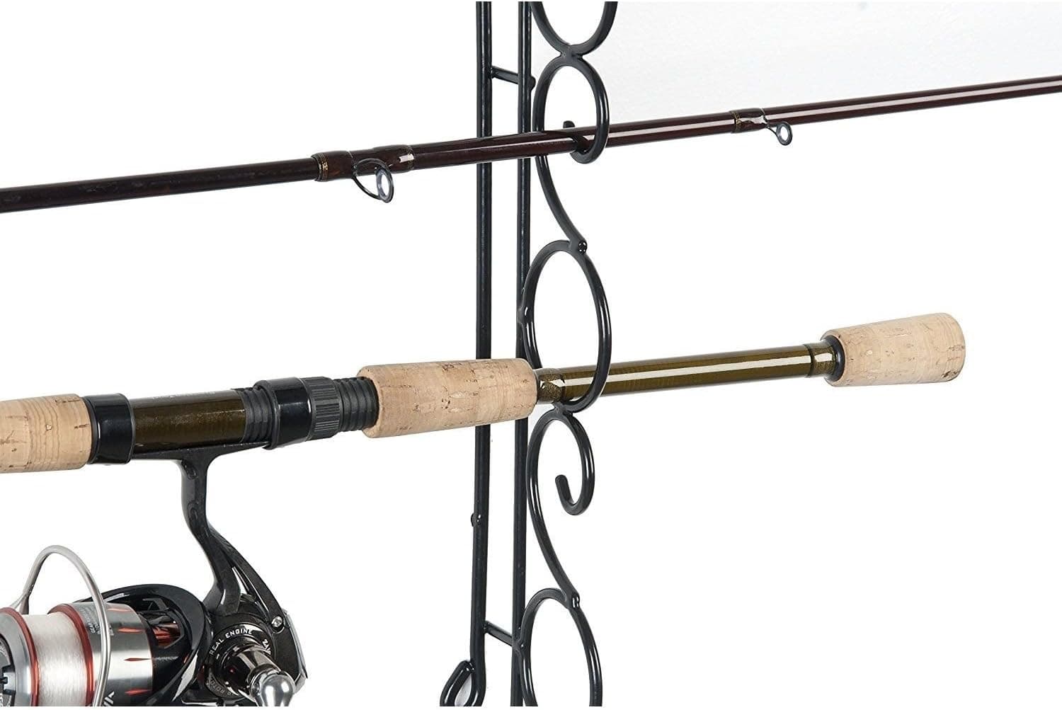 Organizer Fishing Rod Rack Holder Rack Storage Pole Ceiling Wire Wall Mount 9
