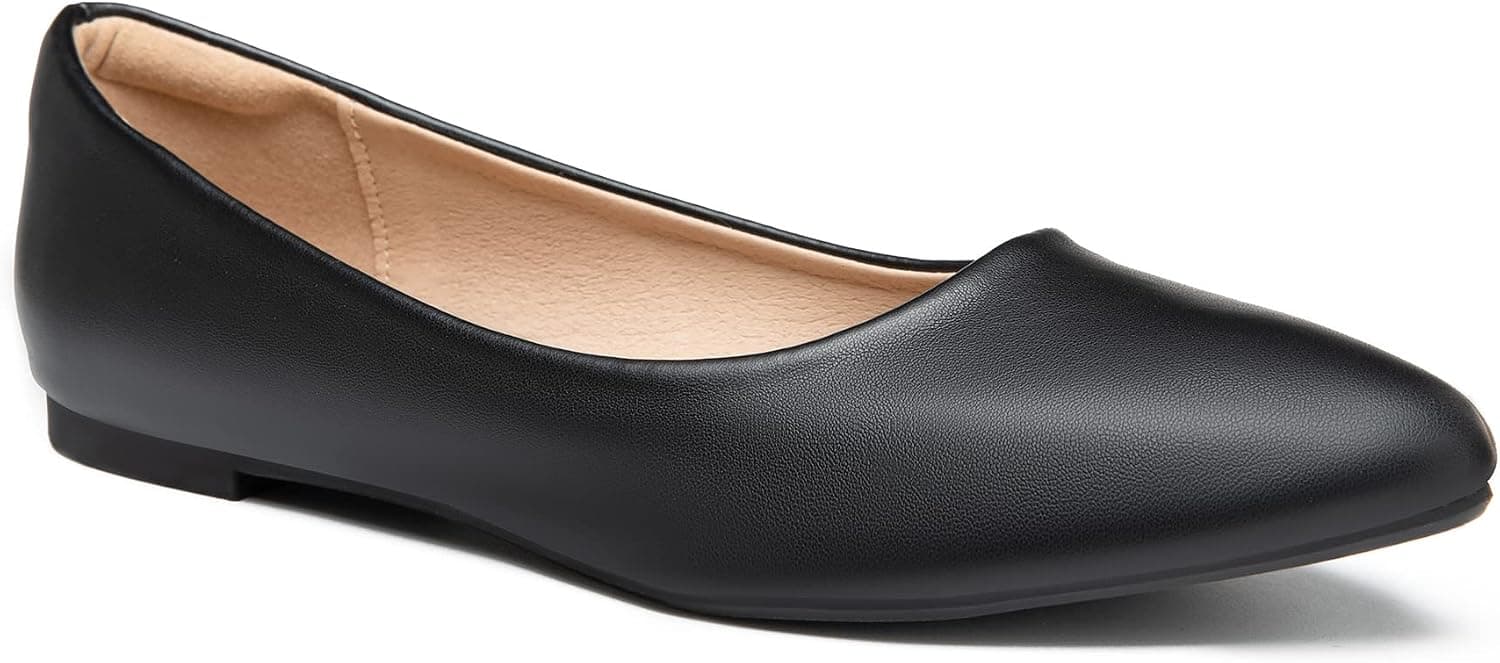 Trary Women’s Classic Flats Slip On Ballet Closed Point Toe Shoes Comfortable Soft Walking Dress Wedding Shoes