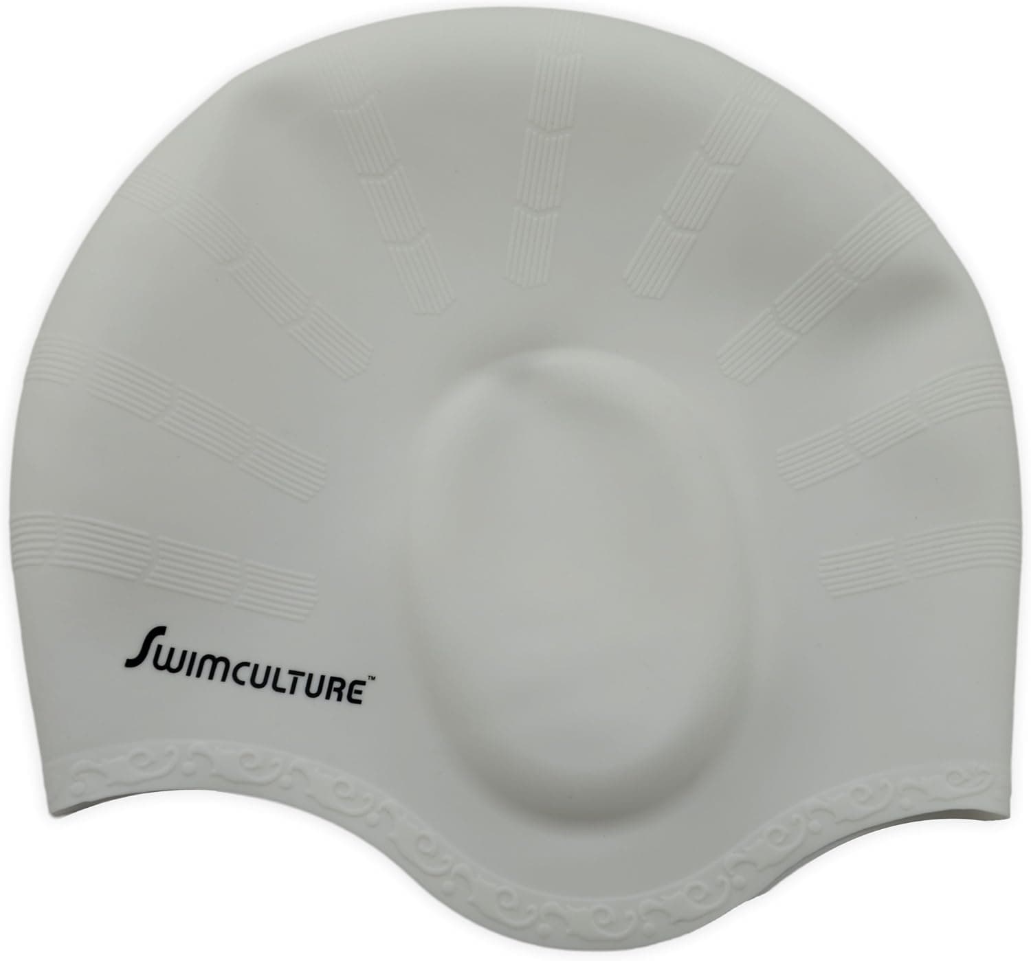 Swim Culture Swim Cap Silicone with Ergonomic FIT - Best Swimming Performance Apparel for Long Hair Watergear Comfort