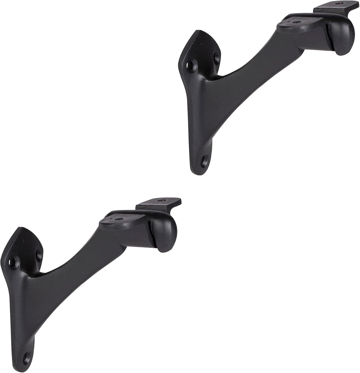 [Set of 2] A29 Decorative Metal Handrail Brackets - Cast Iron Hand Railing Brackets for Stairs - Heavy Duty Steel Banister Support for Indoor, Outdoor Stairway - Mounting Hardware & Screws Included