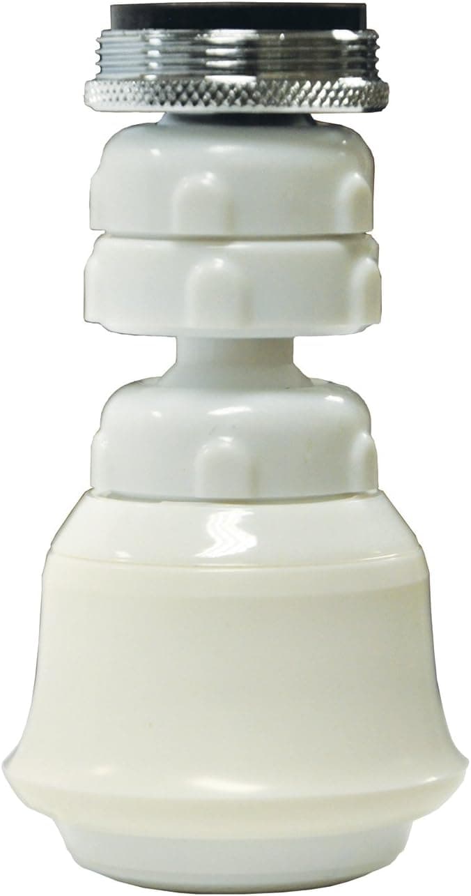 Danco Dual Thread Swivel Sprayrator, White, 10499