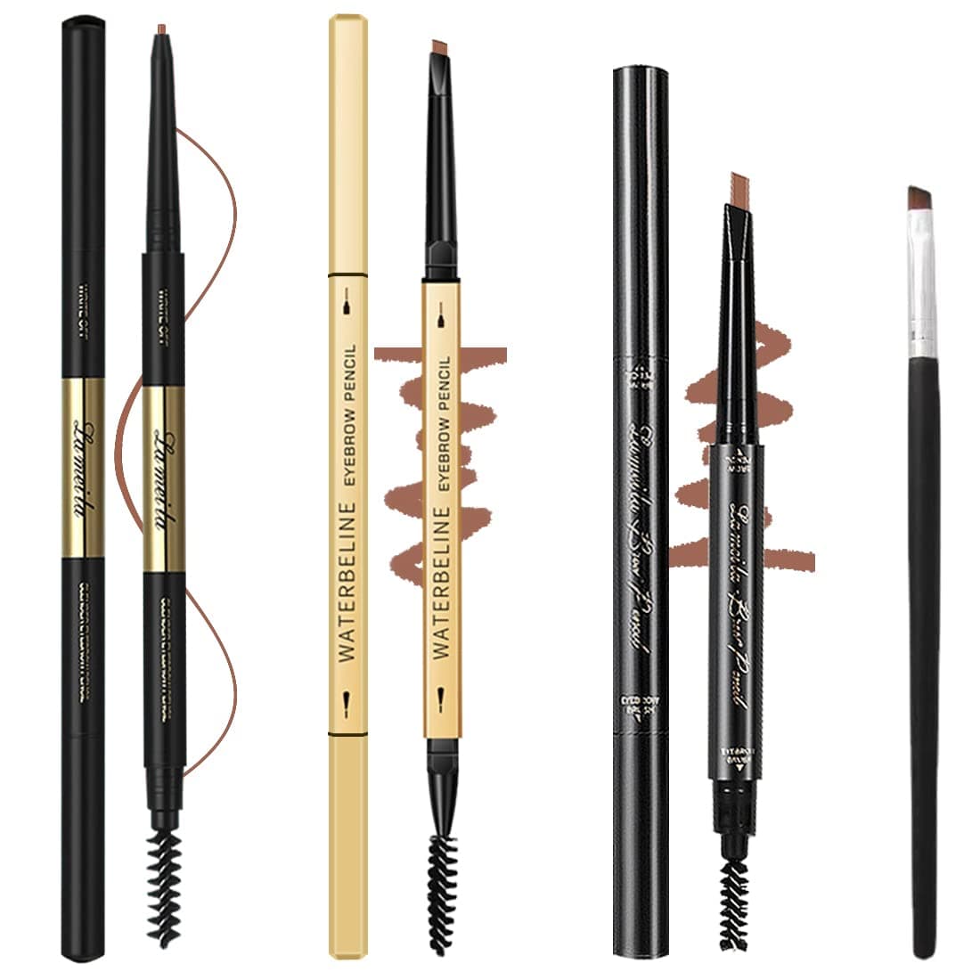 3 Different Eyebrow Pencils,Creates Natural Looking Brows Easily And Lastes All Day,4-in-1:Eyebrow Pencil *3; Eyebrow Brush *1,Light Brown #-927027