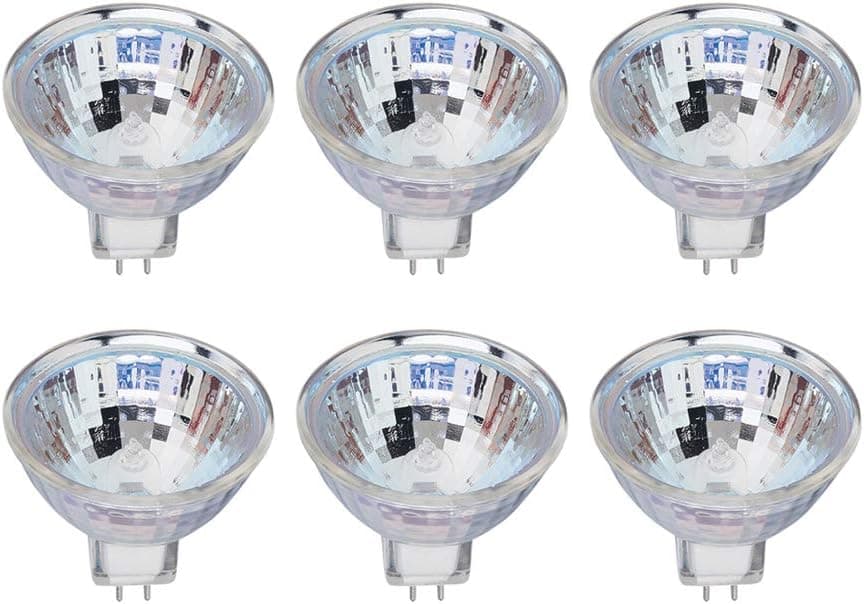 MR11 Halogen GU4 Bi-Pin Base Spotlight Bulb, 5W, 35 Lumens, 12V, 2700K Soft White, Dimmable, (6 Pack)