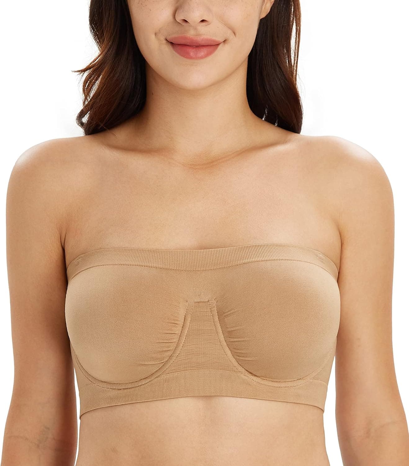 DotVol Women's Underwire Bralette Non Padded Bandeau Tube Top Multiway Bra