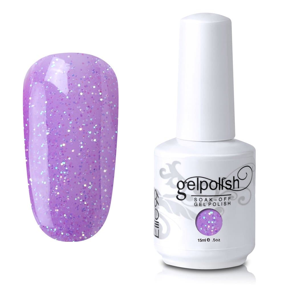 Elite99 Soak-Off UV LED Gel Polish Nail Art Manicure Lacquer Glitter Plum 711 15ml