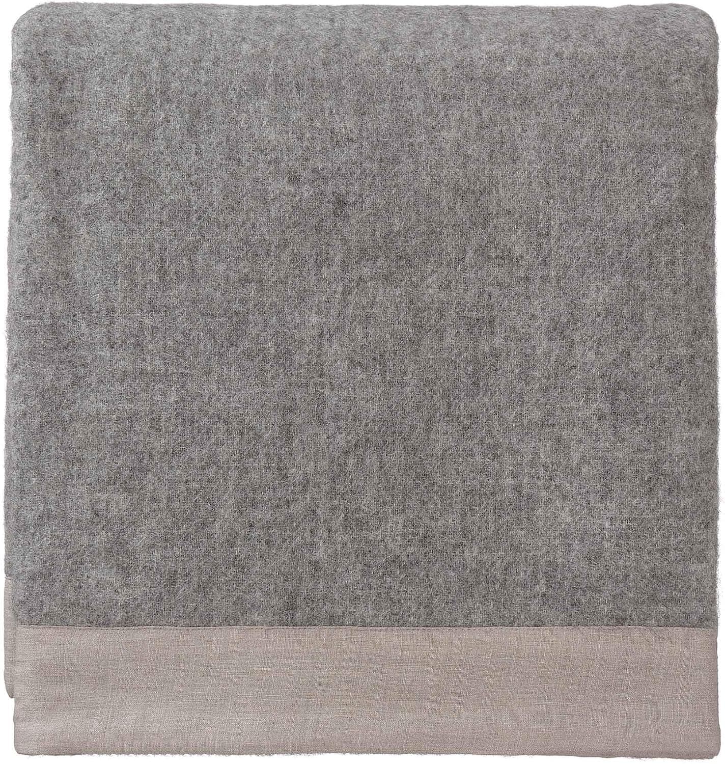 URBANARA FYN Grey/Natural 140x220 cm New Wool/Linen Blanket