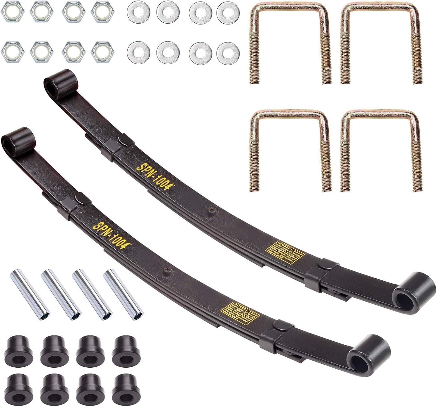 10L0L EZGO TXT Golf Cart Heavy Duty Rear Leaf Spring kit, EZGO Leaf Springs with Bushings for EZGO TXT 1994-2013 OEM# 70247-G01/70474-G01/70505-G01-3-Leaf Spring Kit