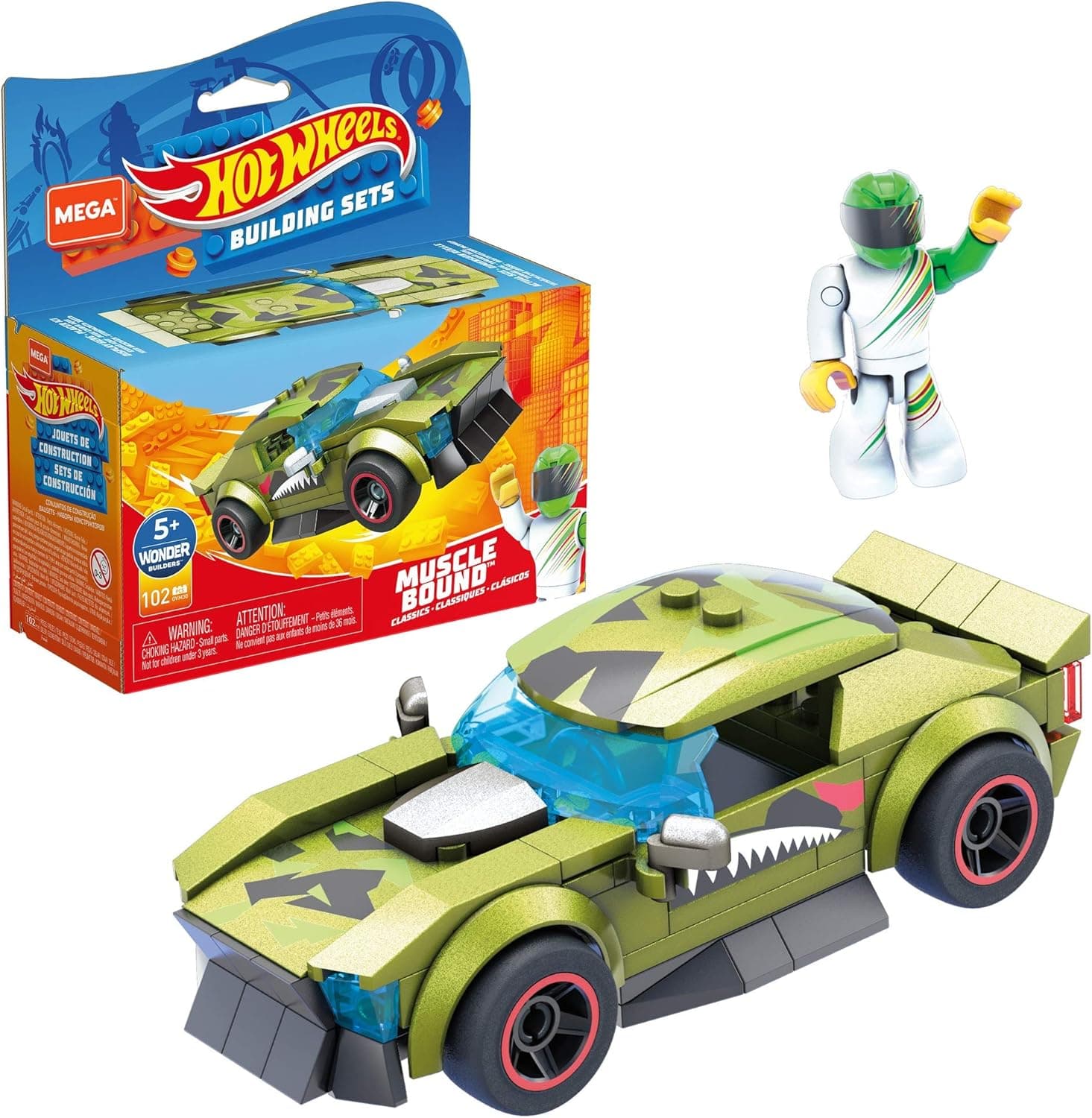 Mega Construx Hot Wheels Muscle Bound Construction Set, Building Toys for Kids 5 Years and Up