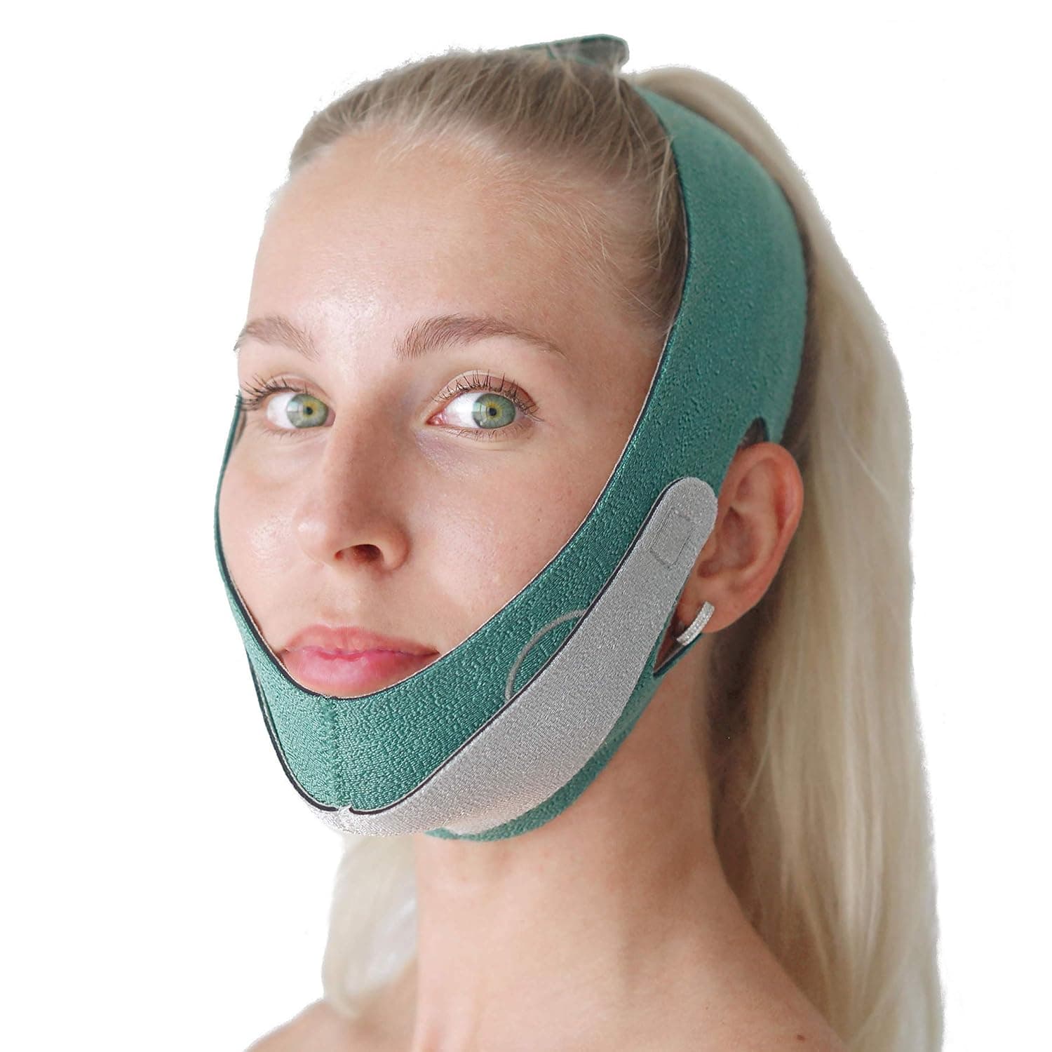 ReadyGoo® Emerald Face Slimming Strap with Graphene for Women and Men | Reusable Double Chin Reducer | Face Lift Solution | Jawline Shaper | Skin Toning Belt | Face Weight Loss | Anti-Wrinkle