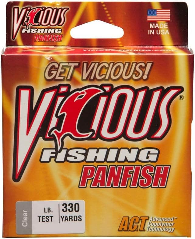 Vicious Fishing Panfish Lo-Vis Clear Mono - 4LB, 330 Yards