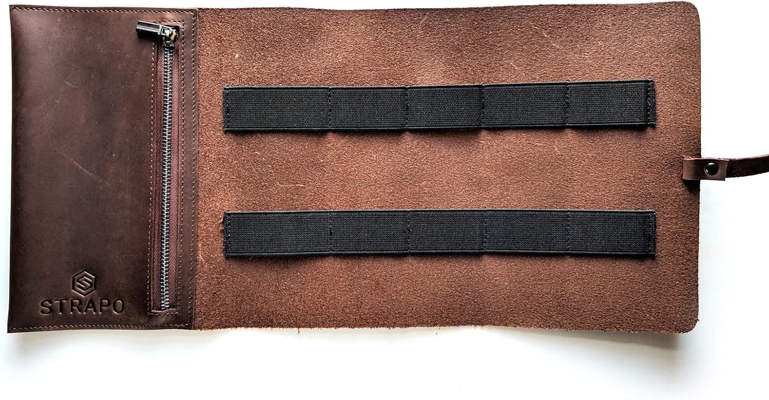 Valmor Genuine Leather Accessory Pouch – Handmade Leather Cord Organizer for Men and Women – Durable Electronic Gadgets Carrying Case for Chargers, Earphones, Keys, Memory Cards and Other Small