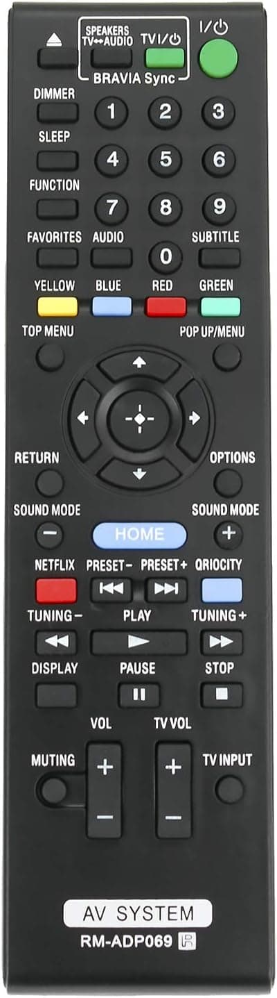 RM-ADP069 Remote Control fit for Sony Blu-ray Disc DVD Home Theatre System BDV-F7 HBD-F7 BDV-T57 BDV-T58 HBD-T79 BDV-E280 HBD-E280 HBD-E580 BDV-N790W BDV-N890W BDV-N990W HBD-E3100 HB-DE3100 RM-ADP072
