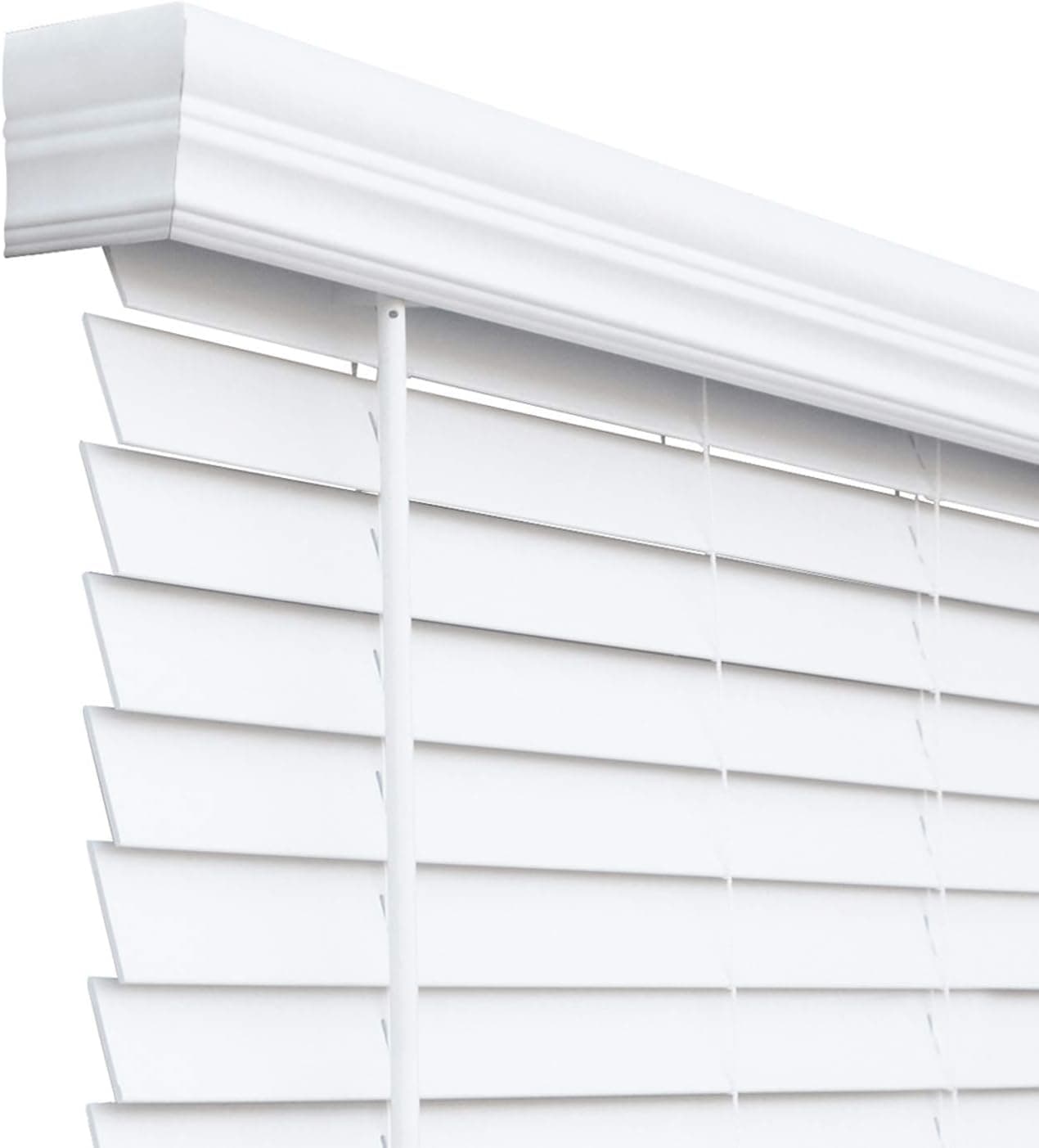 Chicology Cordless Faux wood blinds Best for Kids, Inside Mount, 24"W X 72"H, Chelsea White (Commercial Grade)