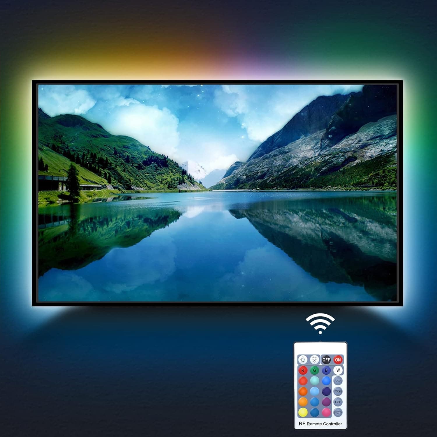 inShareplus LED TV Backlight kit with Remote, 3.3ft Suitable for 24-40 inch TV PC Monitor -16 Colors 4 Dynamic Lighting Effects,Bias Lighting for HDTV, Home Movie Decor