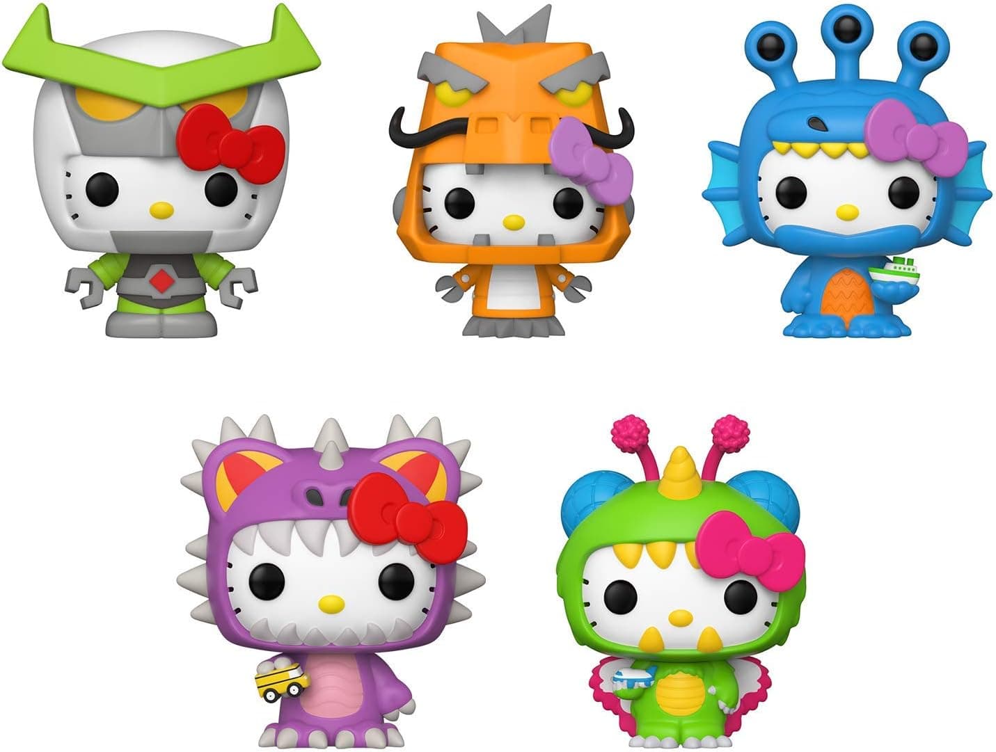 Funko Pop! Bundle of 5: Hello Kitty Kaiju - Land Kaiju HK, Mecha Kaiju HK, Sea Kaiju HK, Sky Kaiju HK and Space Kaiju HK