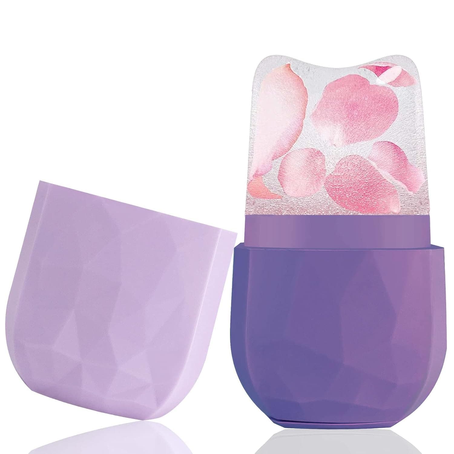Ice Face Roller、Ice Face Mold、Ice Holder for Face Eyes and Neck to reduce puffiness, tighten skin & Brighten Skin & help enhance skin elasticity, Reusable Skin Care Tools (Purple)