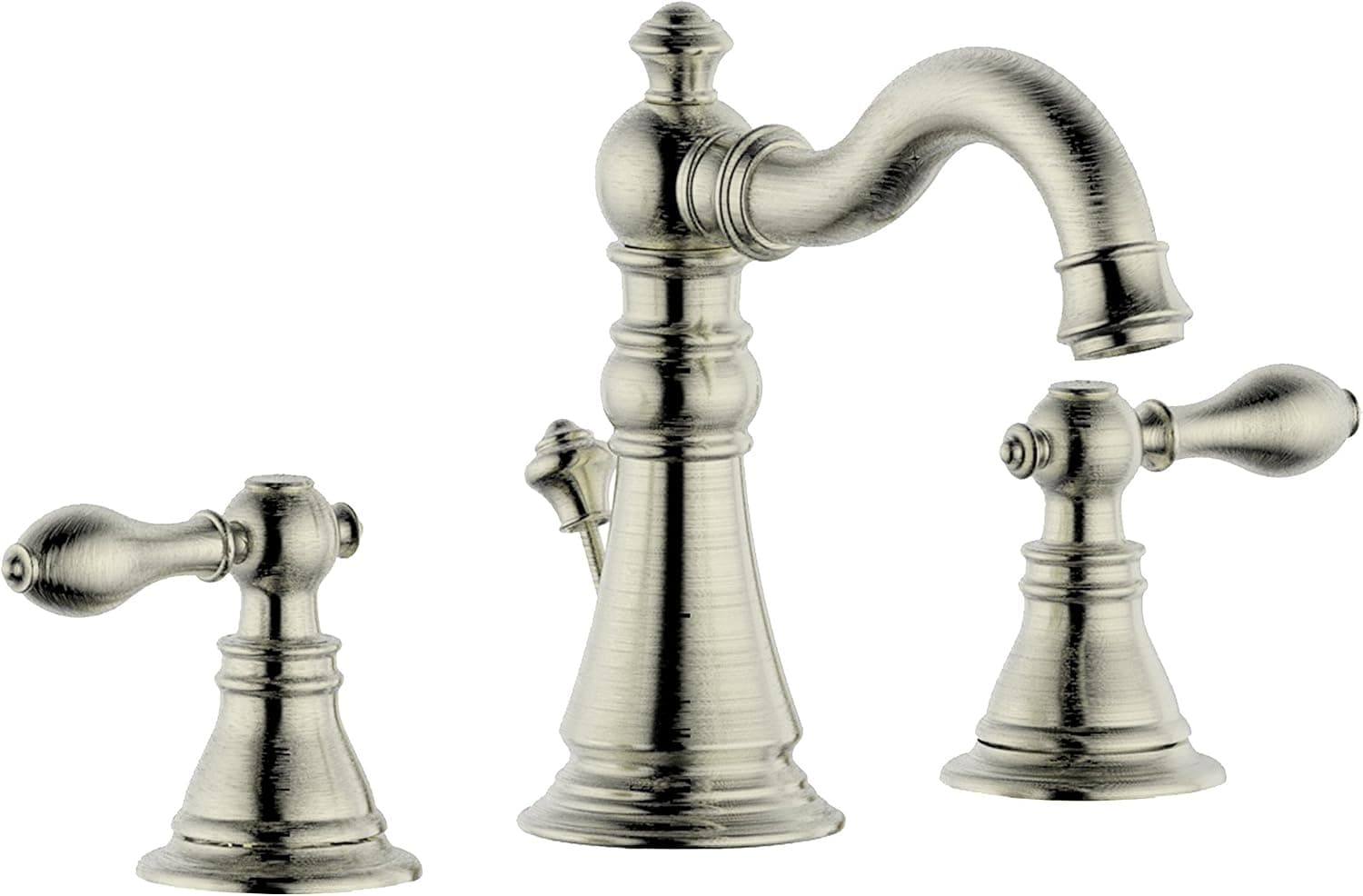 Derengge F-8303-BN 8" Widespread Two-Handle Bathroom Faucet with Pop up Drain,cUPC NSF AB1953 Lead Free Brush Nickel