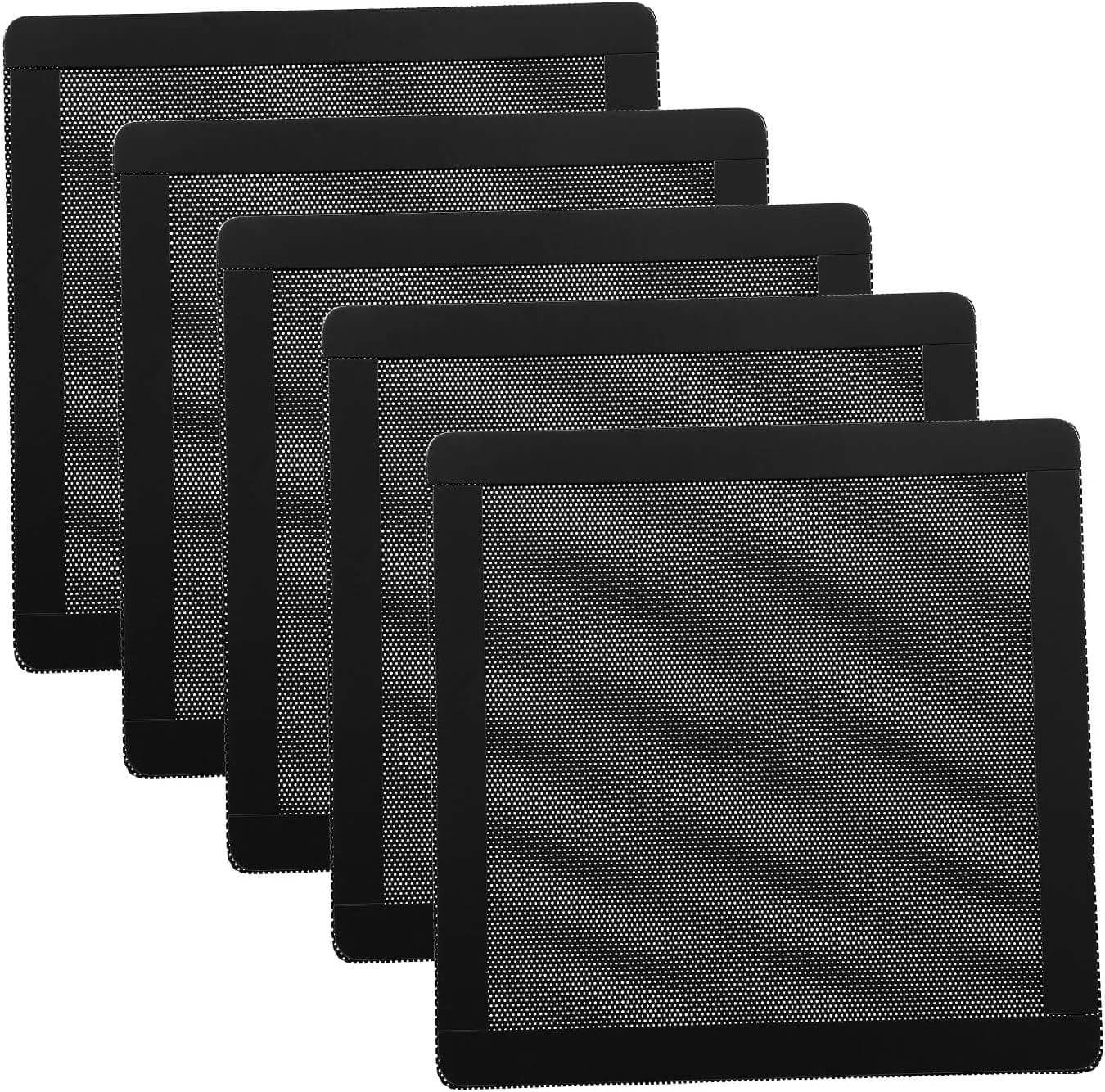 120mm Fan Dust Filter Mesh 4.72inch Magnetic Frame PVC PC Computer Case Fan Dust Mesh Cover Grills Black 5-Pack