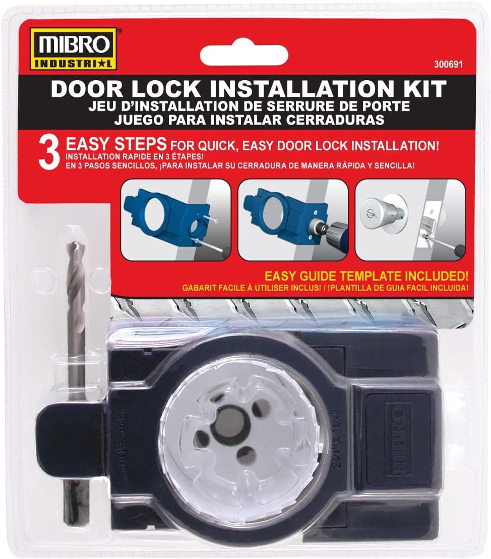 MIBRO 300691 Bi-Metal Door Lock and Deadbolt Installation Kit for Wood and Metal Doors