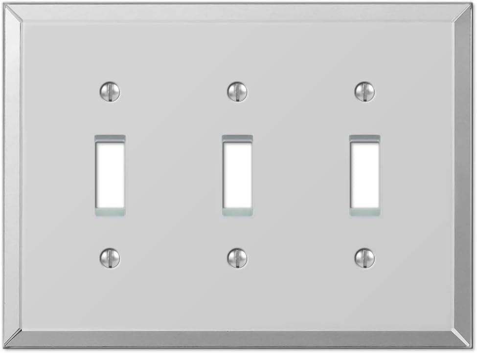 Amerelle 66TTT Mirror Wallplate, 3, Acrylic, Clear, 1-Pack, Double Toggle