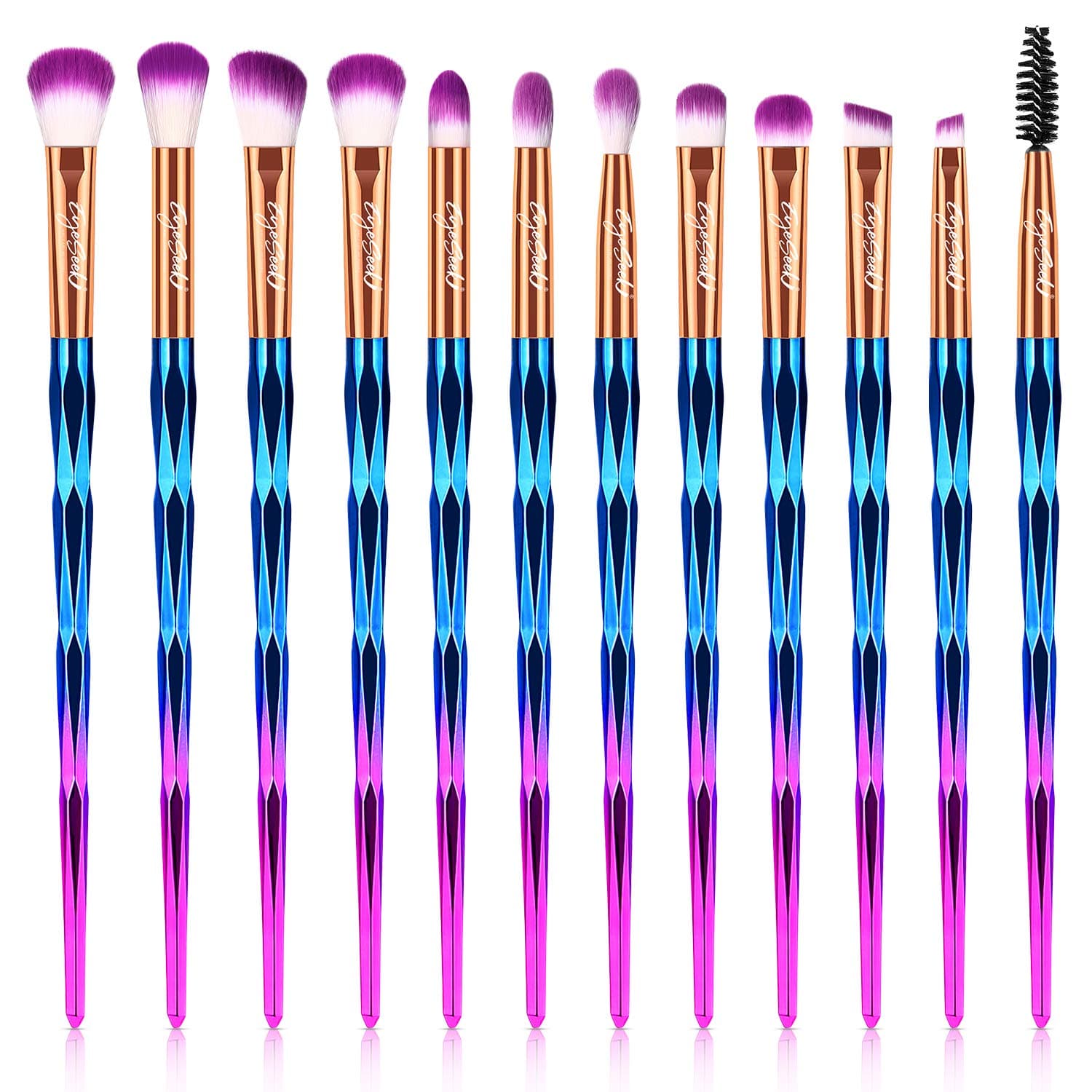 EYESEEK Eyeshadow Brush Set, Professional Eye Makeup Blending Brushes, 12 Pcs Eye Shadow Eyebrows Eyeliner Makeup Kit for Women & Girls