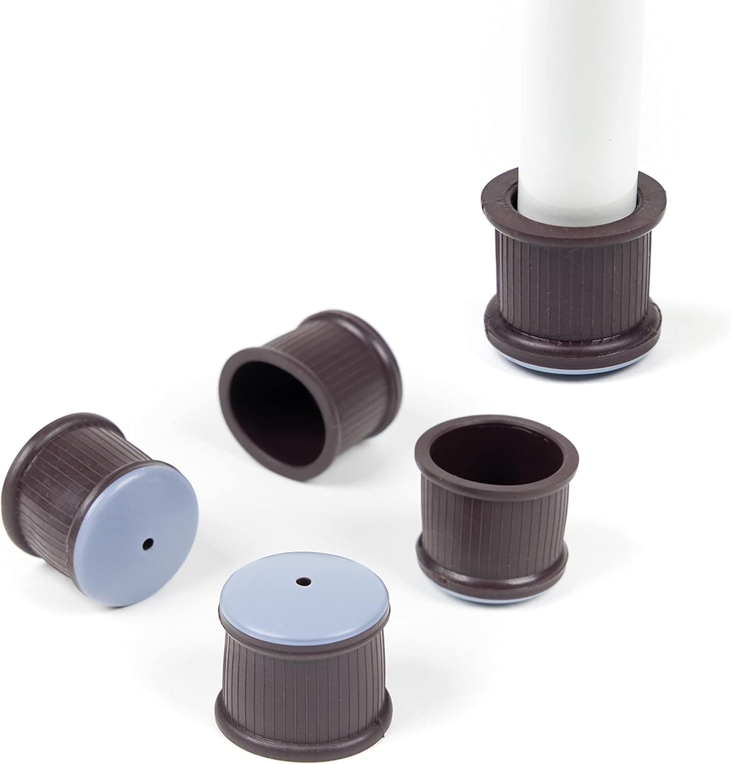 Chair Leg Caps Floor Protectors - (Round/16 Piece Set) Extra Glide Sliders | Premium Teflon for Easy Hardwood Floor Protection, No Noise, No Dust, Stronger Grip (21-22mm)