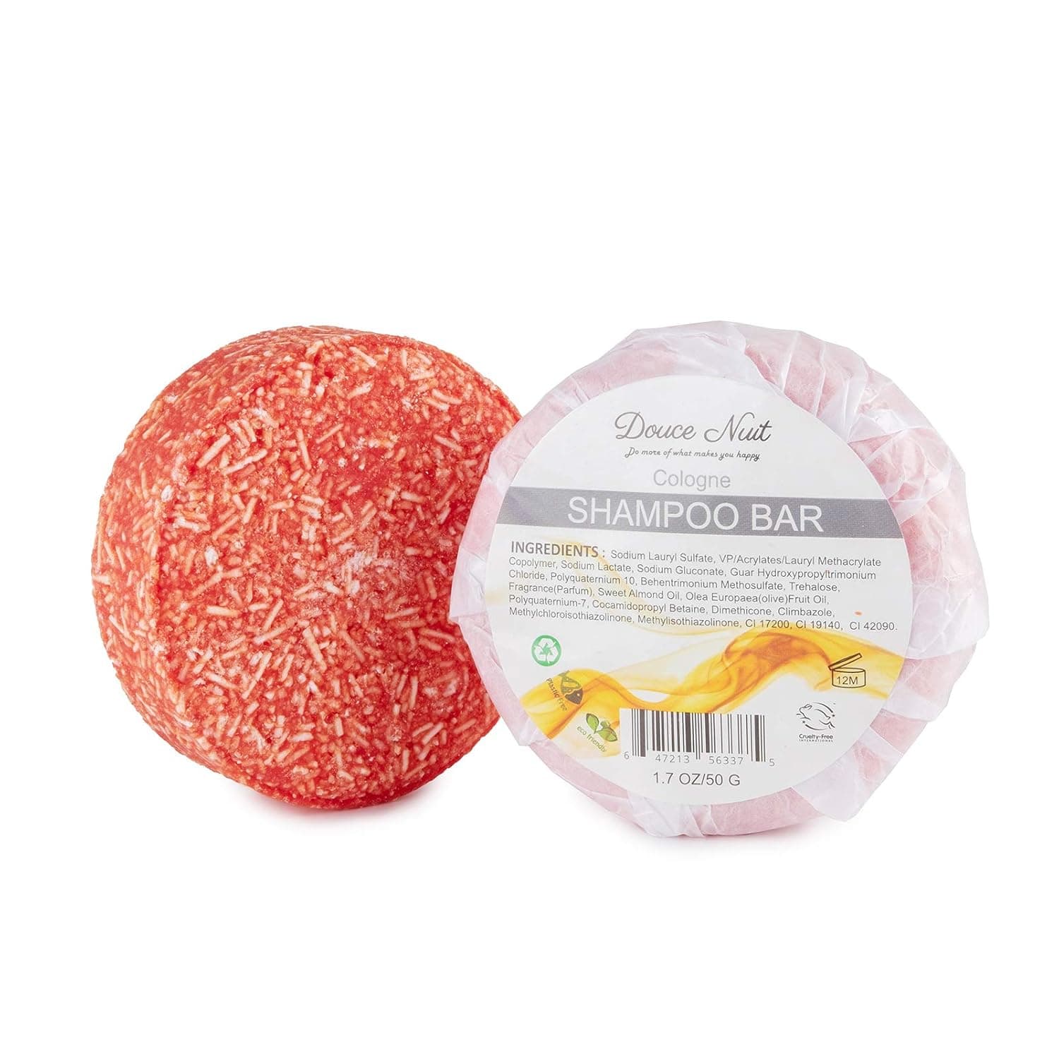 Douce Nuit Cologne Solid Shampoo Bar for Hair - Travel Hair Bar Soap - ECO Friendly No Plastic and Zero Waste Hair Shampoo Bar 1.7oz (CL)